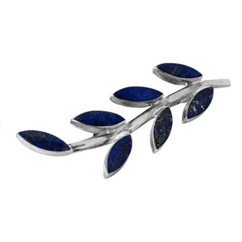 Sterling Silver and Lapis Lazuli Ivy Brooch