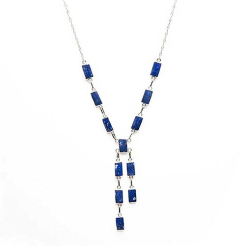 Sareni Sterling Silver Rectangular Semi Collar
