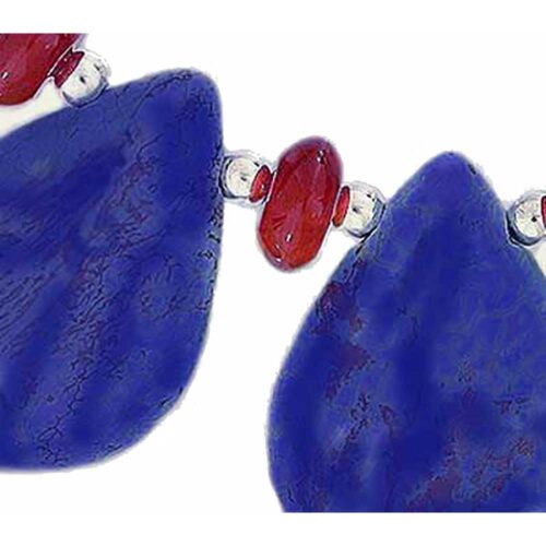 Lapis Lazuli, Waterpearls and Amber Necklace and Earrings Set