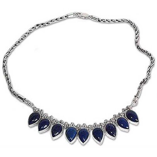 Sterling Silver and Lapis Lazuli Drops Semi Collar