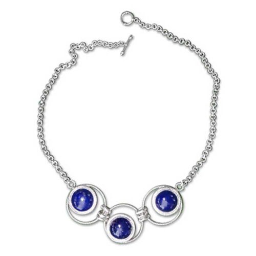 Lunara Sterling Silver and Lapis Lazuli Toggle Semi Collar