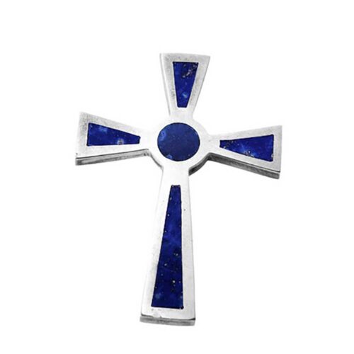 Sterling Silver and Lapis Lazuli St John Cross
