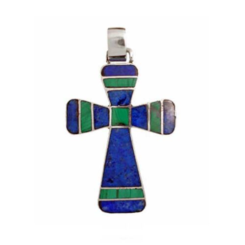 Sterling Silver Mixed Stone Cross