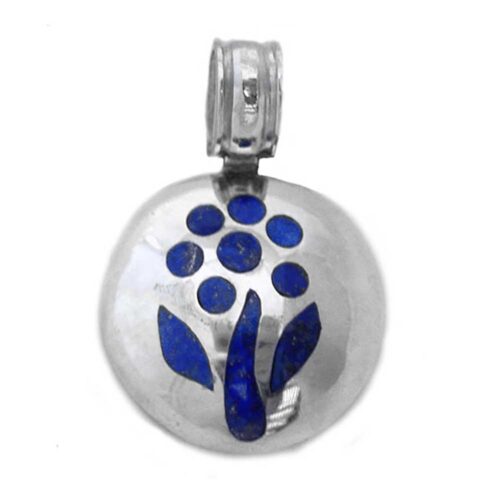 Sterling Silver and Lapis Lazuli Round Tree of Life Pendant