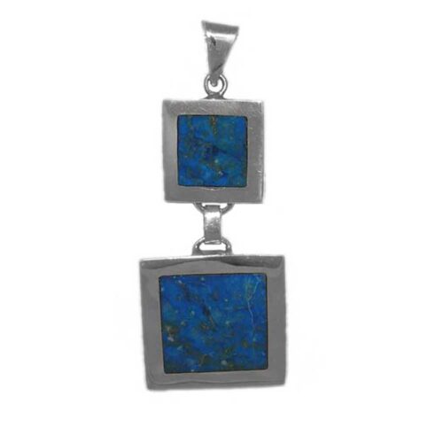 Two Frame Sterling Silver and Lapis Lazuli Pendant