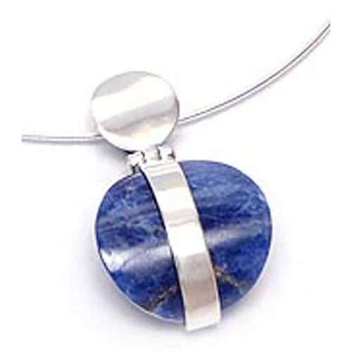 Sterling Silver and Lapis Lazuli Heart Boulder Necklace