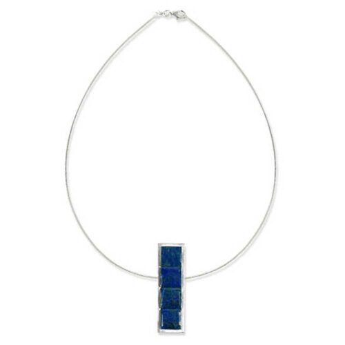 Sterling Silver and Lapis Lazuli Bar Necklace