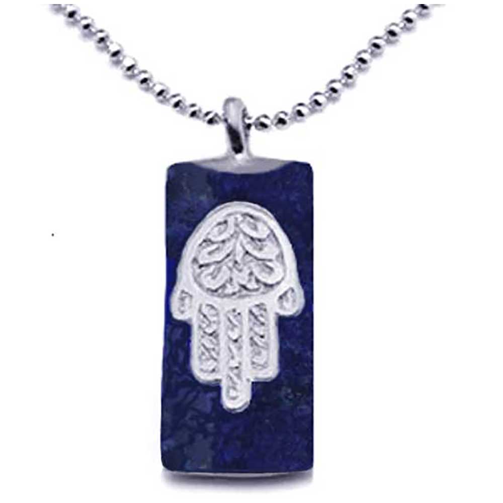 Lapis Lazuli and Sterling Silver Hamsa Charm