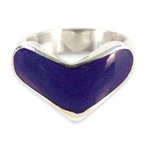 Sterling Silver and Lapis Lazuli Heart Cocktail Ring