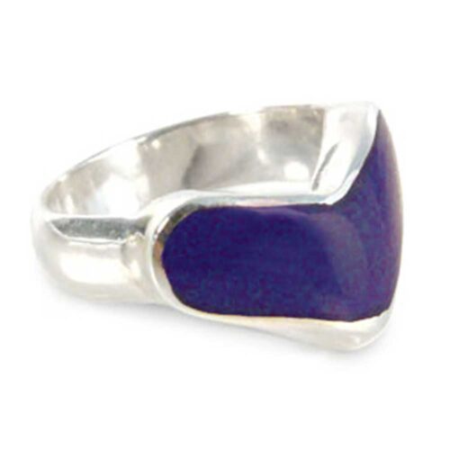 Sterling Silver and Lapis Lazuli Heart Cocktail Ring