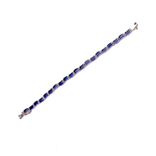 Chaska Sterling Silver and Lapis Lazuli Hinge Bracelet