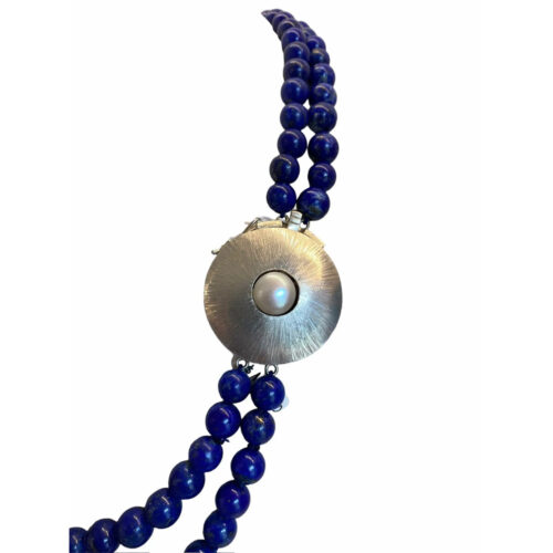 Double Strand Lapis Lazuli Beads Necklace