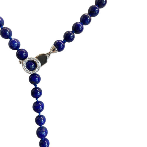Single Strand Adjustable Lapis Lazuli Beads Necklace