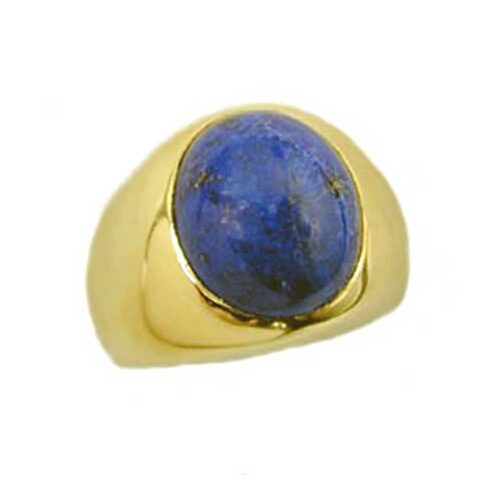 18K Gold Ring with Selected Lapis Lazuli Oval Cabochon