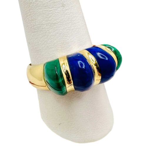 18K Gold Four Stone Sculpted Ring