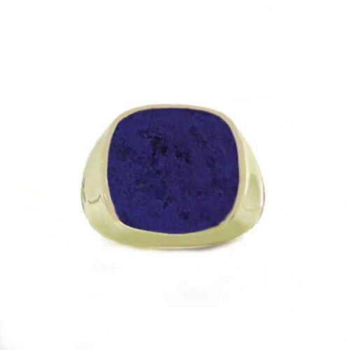 18K Gold and Lapis Lazuli Square Signet Ring
