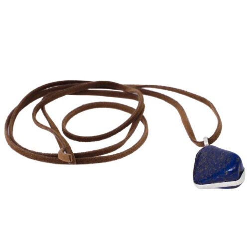 Glory of the Amazon Sterling Silver and Lapis Lazuli Leather Necklace