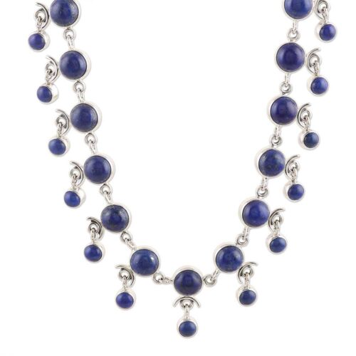 Lapis Dance Sterling Silver and Lapis Lazuli Necklace