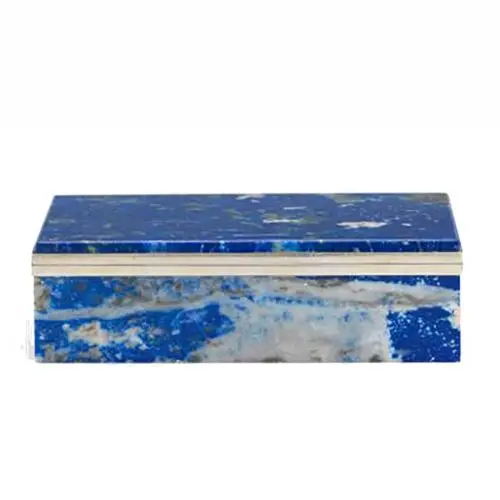 Lapis Lazuli and Silver Silver Frame Vanity Jewelry Box