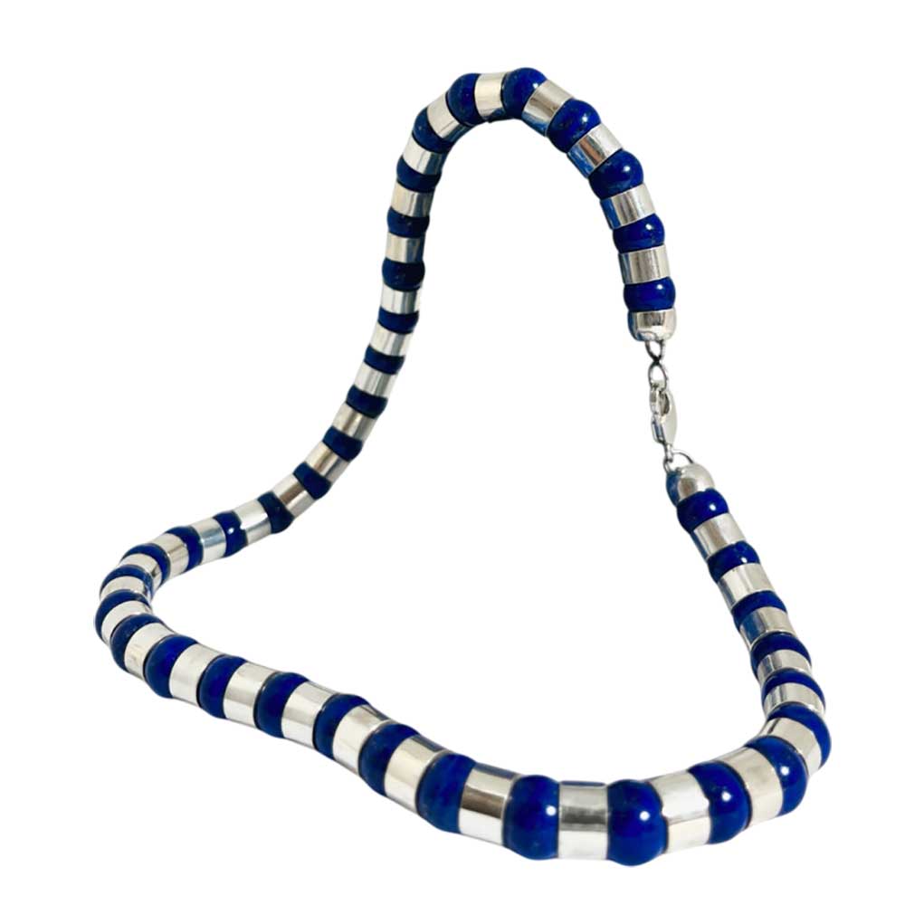 Sylvia Sterling Silver and Lapis Lazuli Beads Necklace