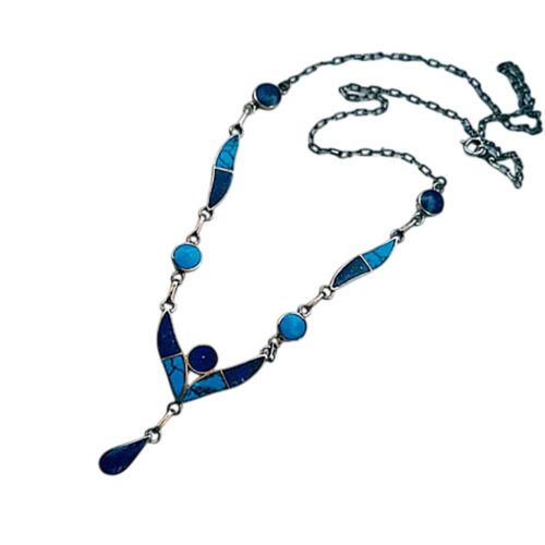 Aoife Sterling Silver, Lapis Lazuli and Malachite Semi Collar
