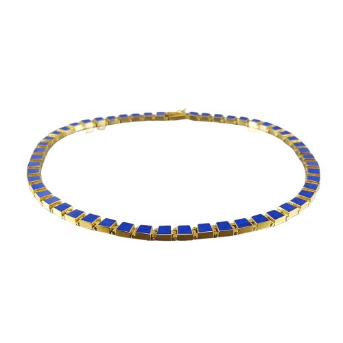 Caela Lapis Lazuli and 18K Gold Hinge Necklace