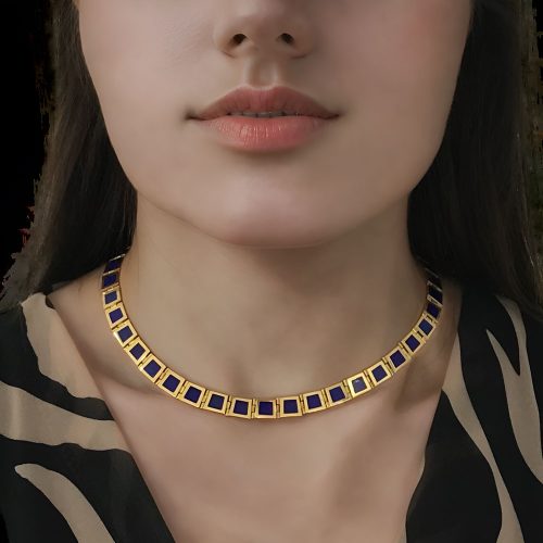 Isandra Lapis Lazuli and 18K Gold Hinge Necklace
