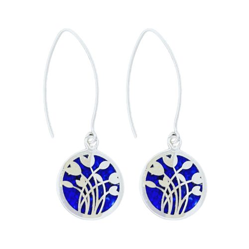 Lapis Lazuli and Sterling Silver Tulip Earrings