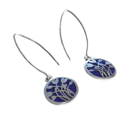 Lapis Lazuli and Sterling Silver Tulip Earrings