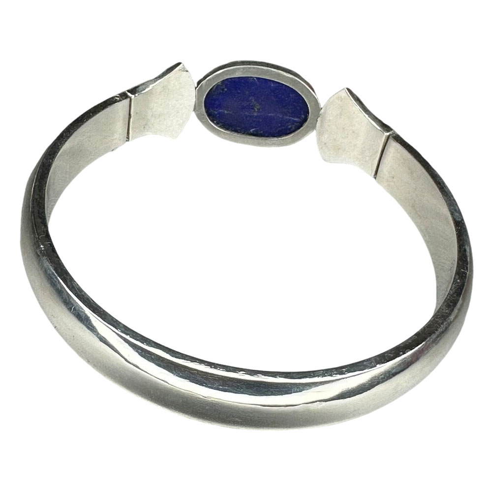 Shoshenq II Lapis Lazuli and Sterling Silver Scarab Cuff Bracelet - Image 4
