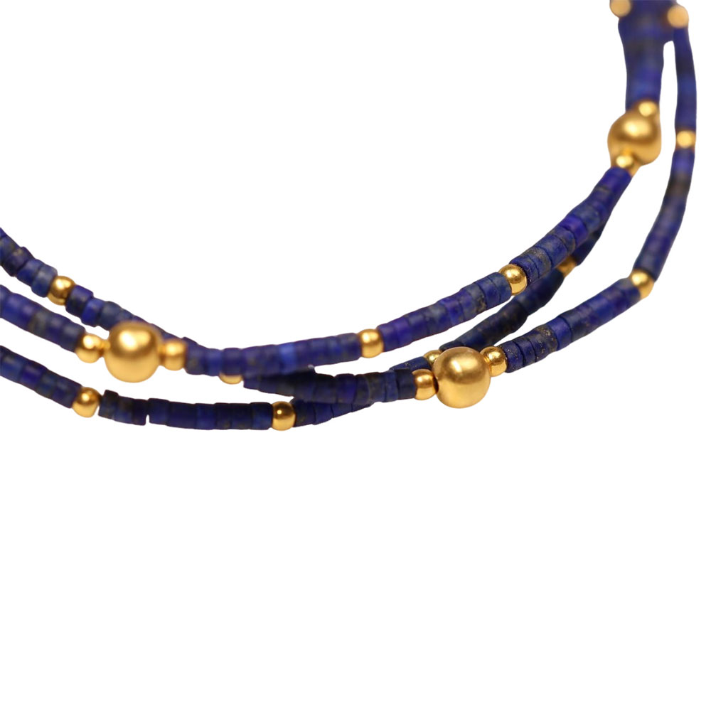 Nova Lapis Lazuli and 14K Gold Bead Bracelet - Image 2
