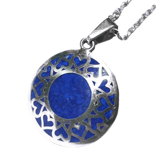 Coralia Sterling Silver and Lapis Lazuli Round Pendant