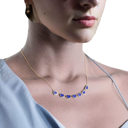Althea Lapis Lazuli and 18K Gold Heart Semi Collar