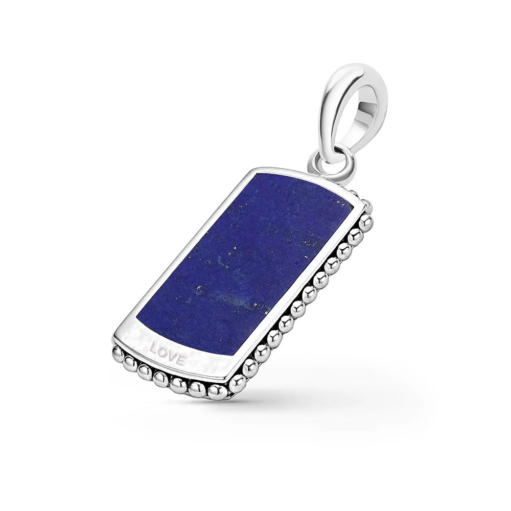 Love Sterling Silver and Lapis Lazuli Amulet Pendant - Image 2