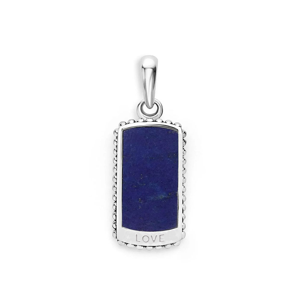Love Sterling Silver and Lapis Lazuli Amulet Pendant