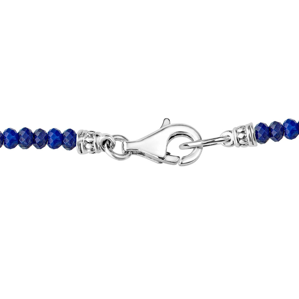 Nerina Sterling Silver and Lapis Lazuli Beads Long Necklace - Image 4