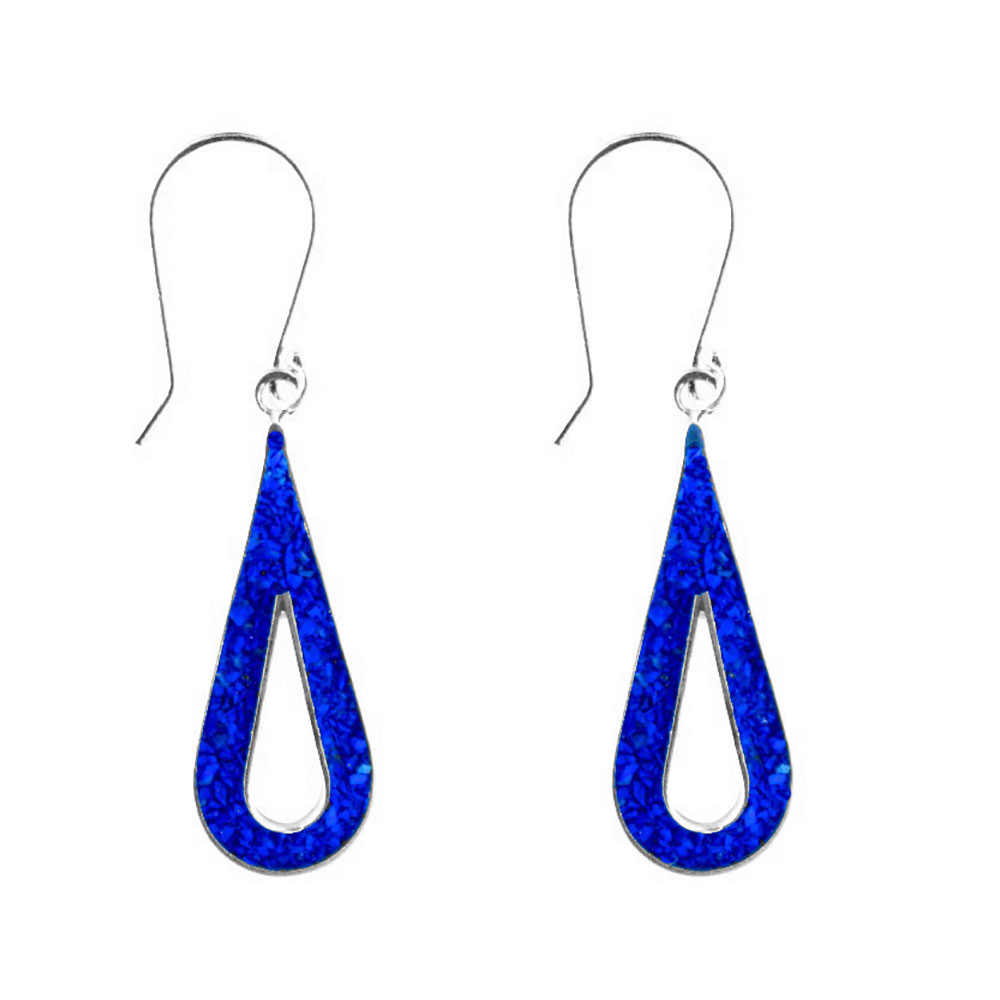 Elara Lapis Lazuli and Sterling Silver Mosaic Earrings