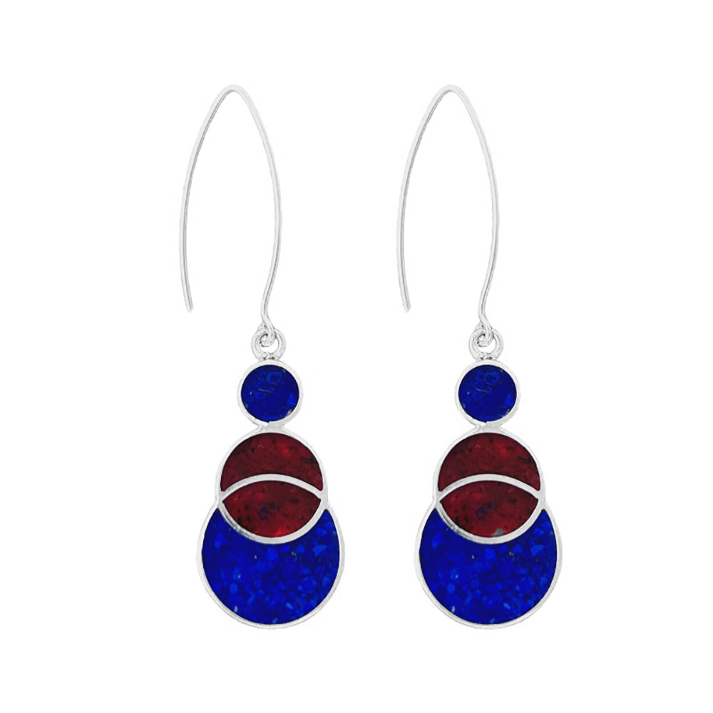 Kaelia Lapis Lazuli, Jasper and Sterling Silver Hanging Earrings