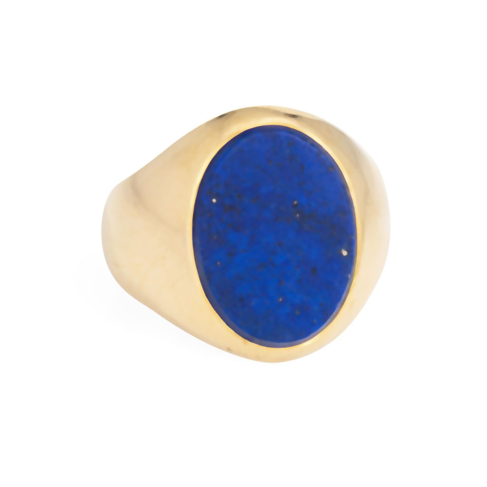 Cassian 18K Gold and Lapis Lazuli Chevalier Ring - Image 3