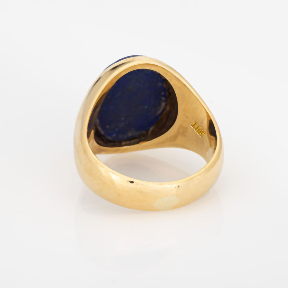 Cassian 18K Gold and Lapis Lazuli Chevalier Ring - Image 5