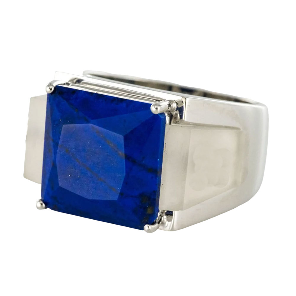 Draxon Sterling Silver and Lapis Lazuli Square Cabochon Ring - Image 2