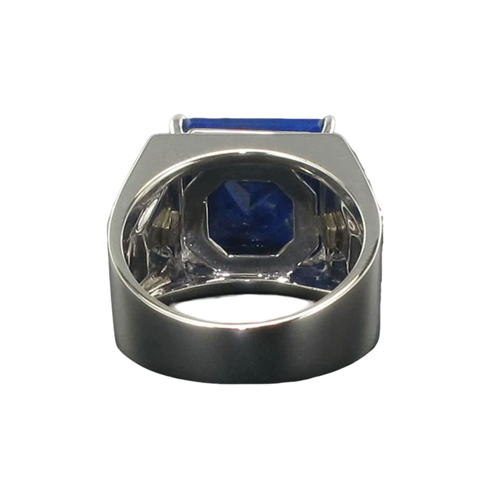 Draxon Sterling Silver and Lapis Lazuli Square Cabochon Ring - Image 4