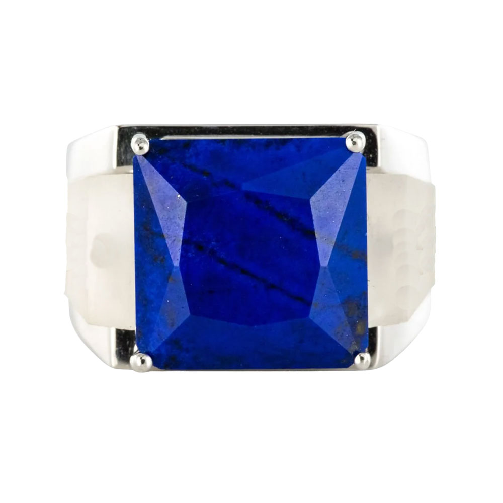 Draxon Sterling Silver and Lapis Lazuli Square Cabochon Ring