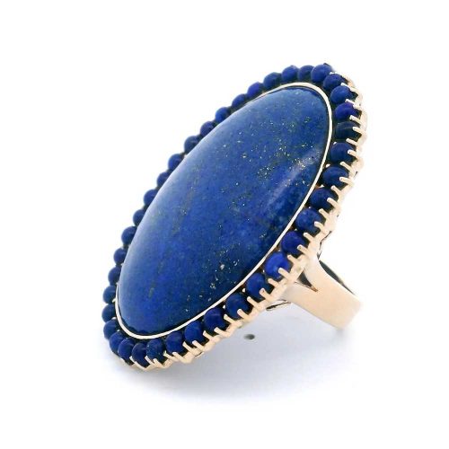 Nyxara 18K Gold and Lapis Lazuli Cocktail Ring