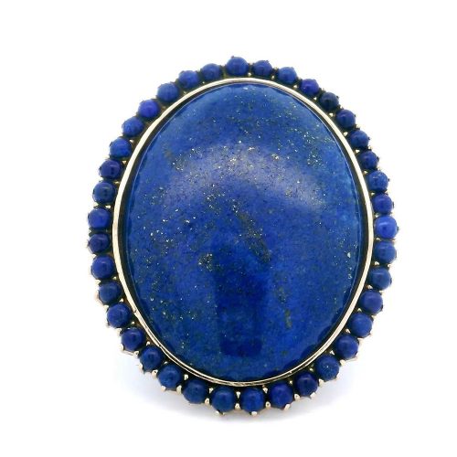 Nyxara 18K Gold and Lapis Lazuli Cocktail Ring