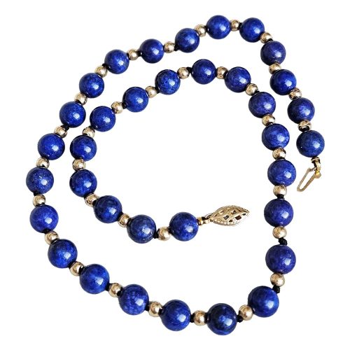 Valerisse 18K Gold and Lapis Lazuli Beads Necklace