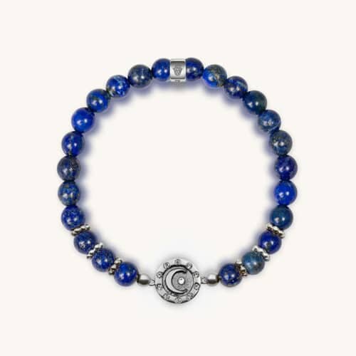 Selune Lapis Lazuli and Sterling Silver Beaded Bracelet