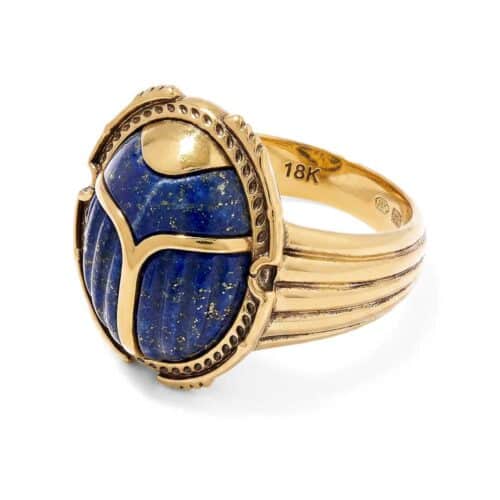 Kephri Lapis Lazuli and 18K Gold Scarab Ring