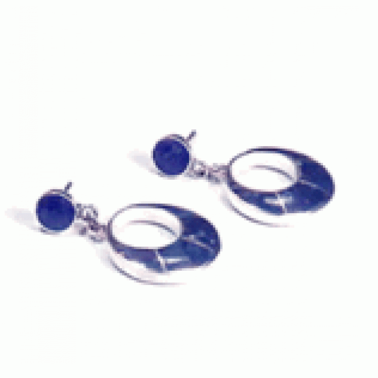 Earrings with Lapis Veneer